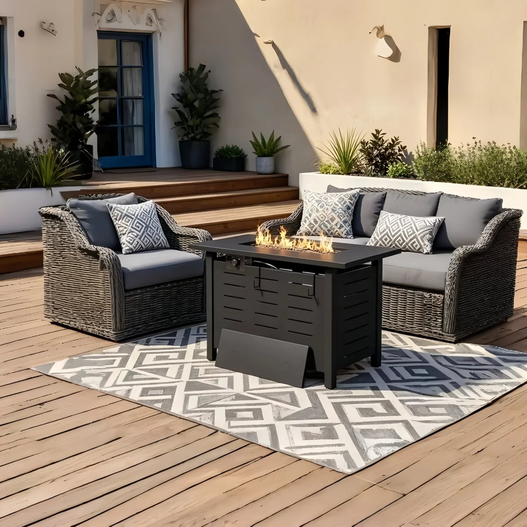 Heatstone Tahoe rectangular propane fire pit table, view 3