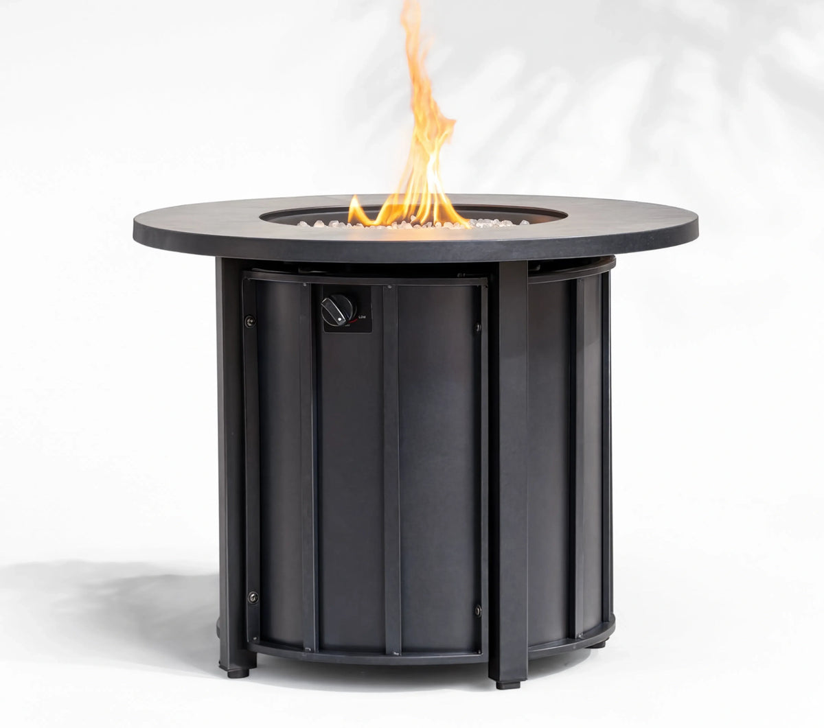 Heatstone Aspen 30” Wood Grain Fire Pit Table – Propane Gas