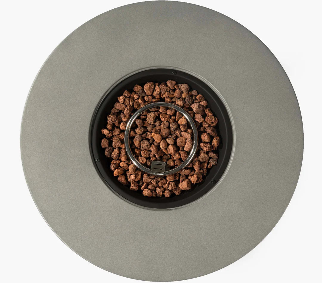 Heatstone Solara 36” Round Concrete Fire Pit – 50,000 BTU Outdoor Gas Fireplace