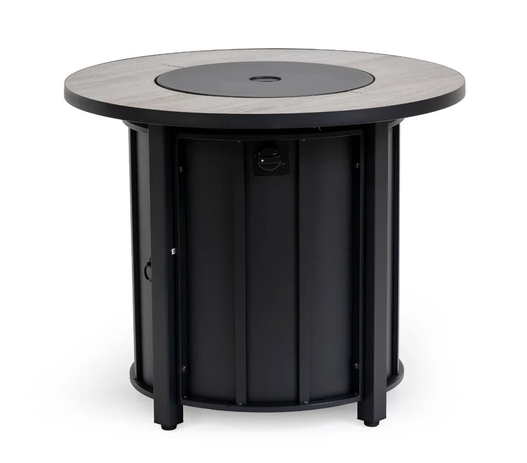 Heatstone Aspen 30” Wood Grain Fire Pit Table – Propane Gas