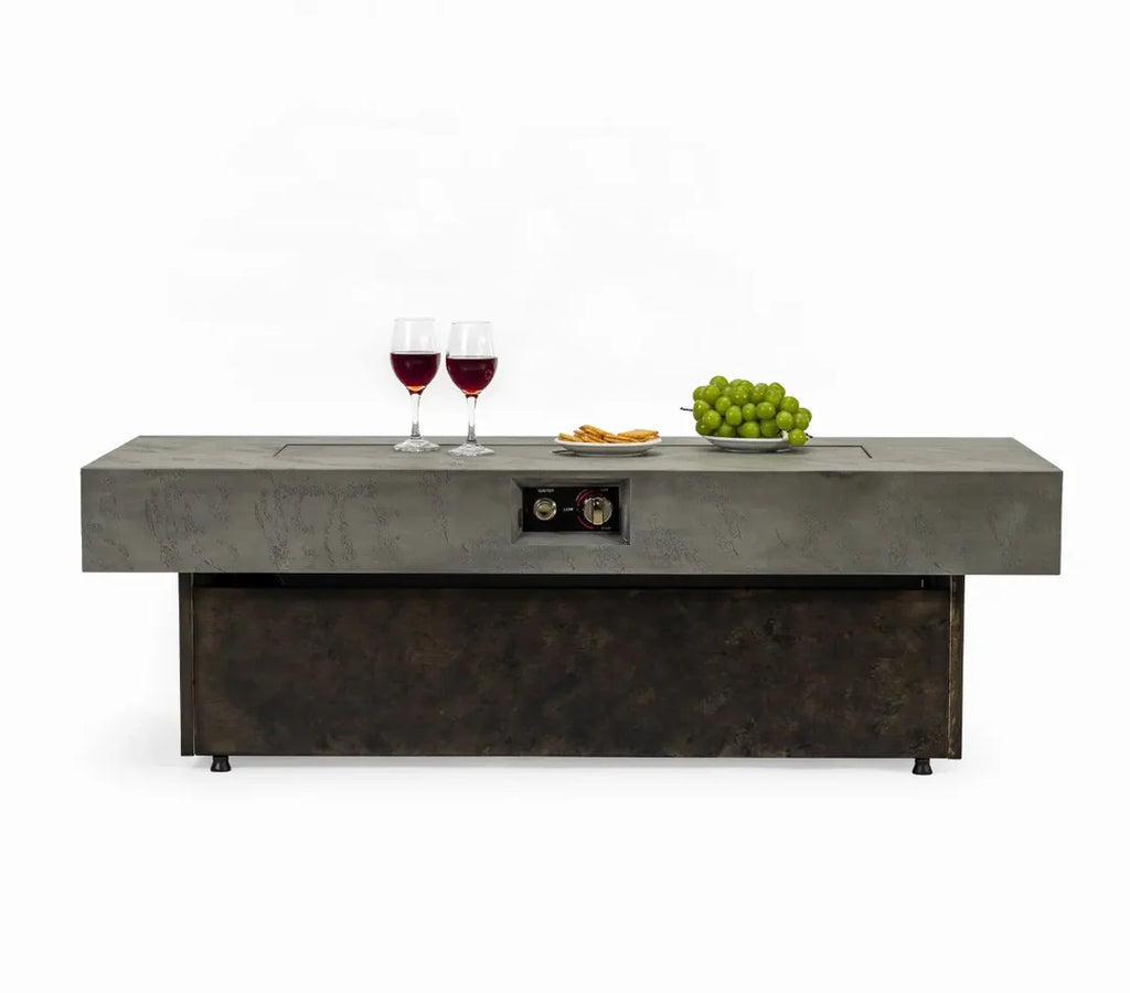 Heatstone Atlas 55” Concrete Fire Pit Table – Propane Gas 50,000 BTU
