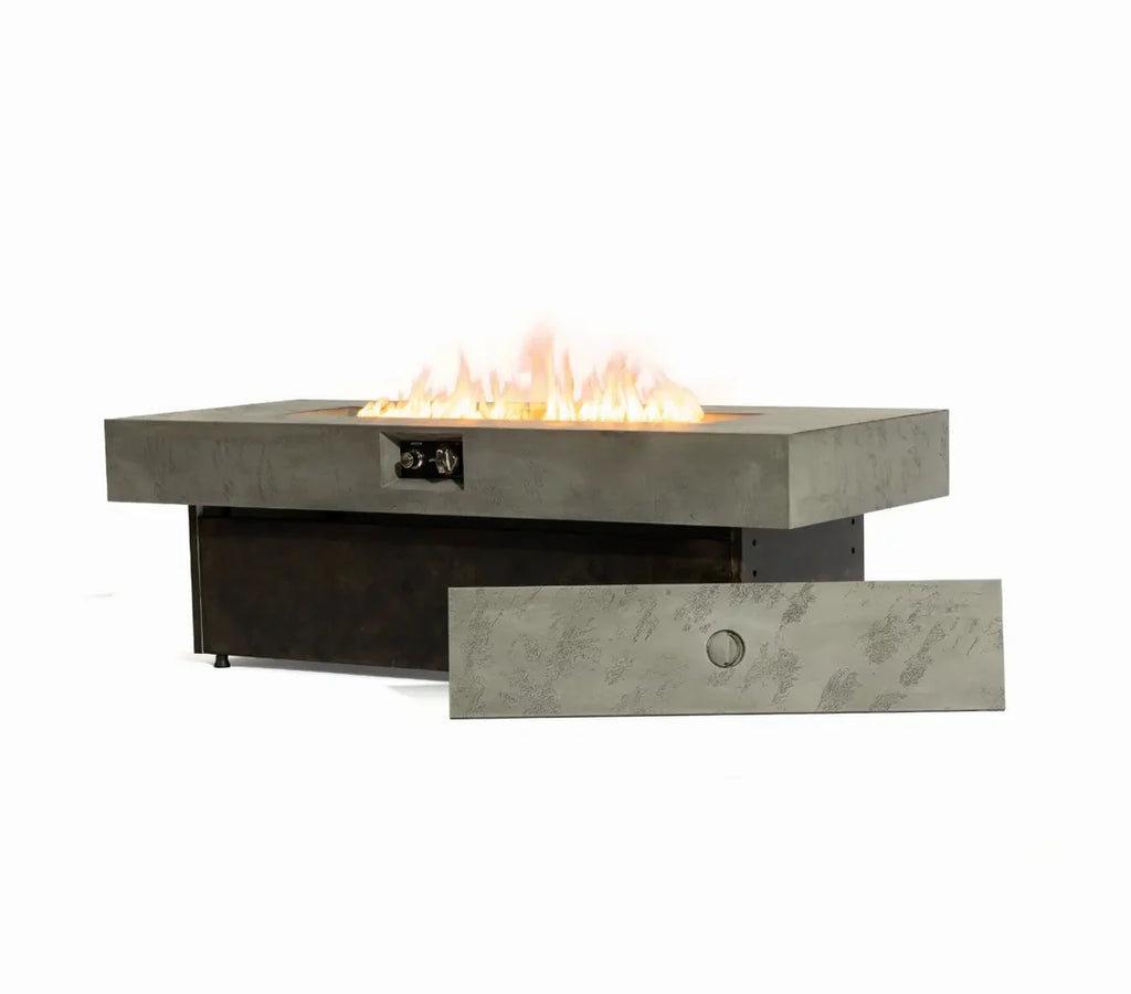 Heatstone Atlas 55” Concrete Fire Pit Table – Propane Gas 50,000 BTU