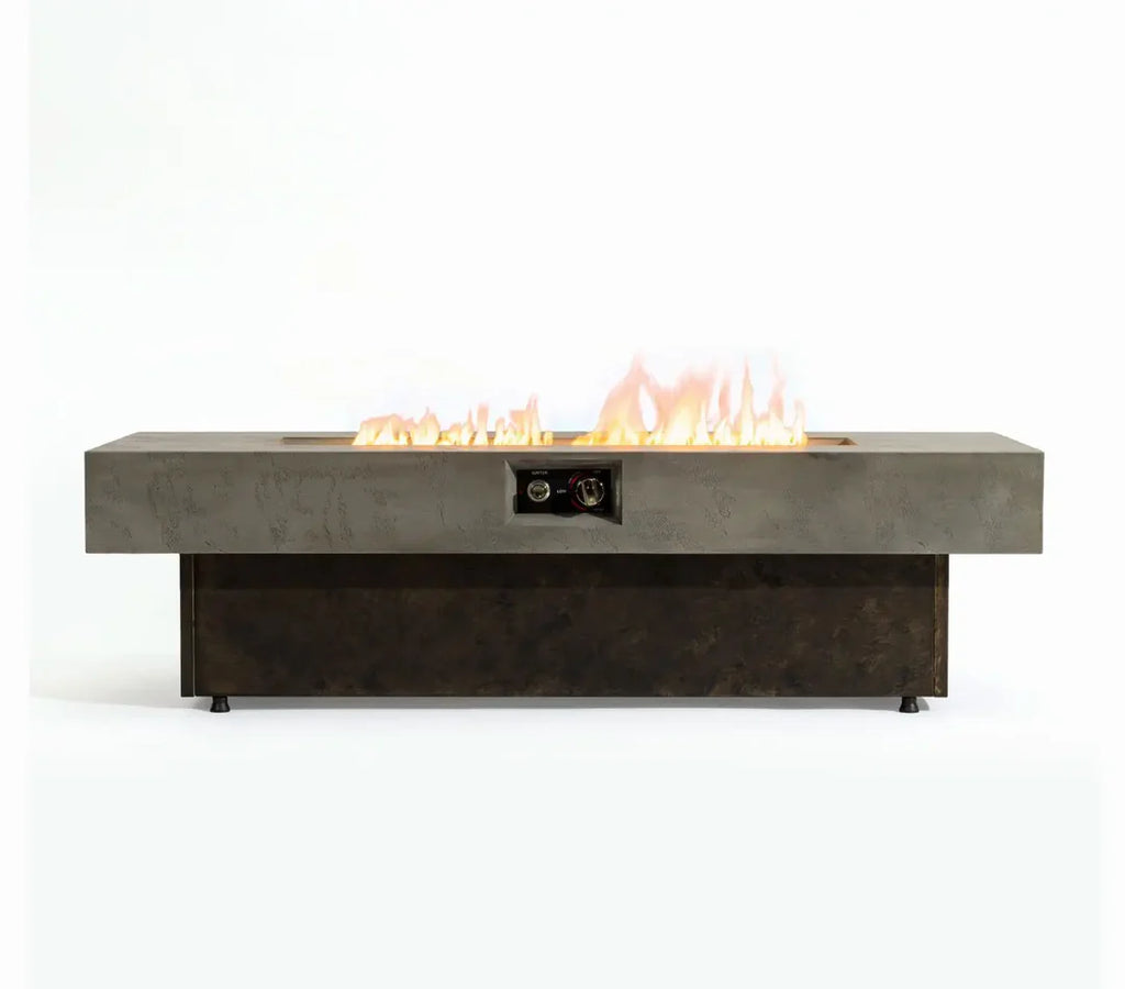 Heatstone Atlas 55” Concrete Fire Pit Table – Propane Gas 50,000 BTU