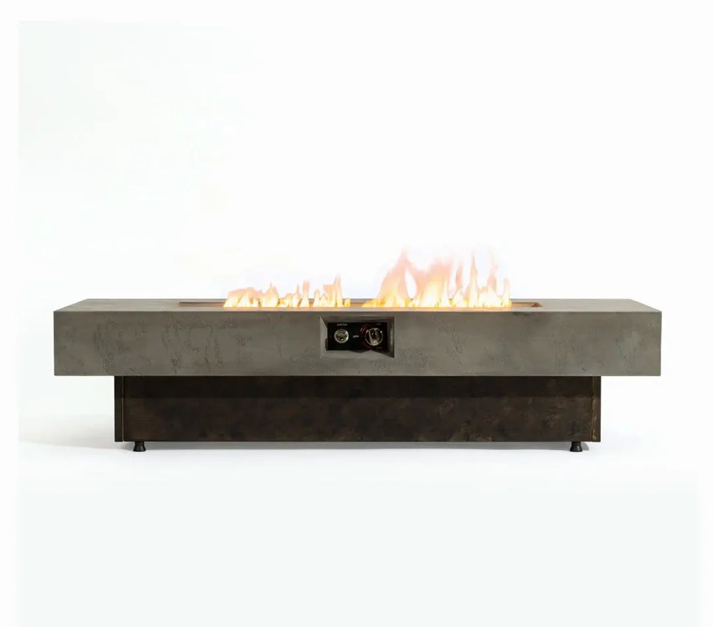 Heatstone Atlas 55” Concrete Fire Pit Table – Propane Gas 50,000 BTU