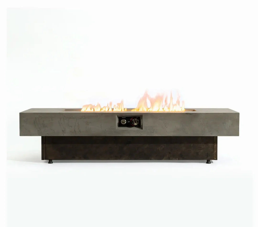 Heatstone Atlas 55” Concrete Fire Pit Table – Propane Gas 50,000 BTU