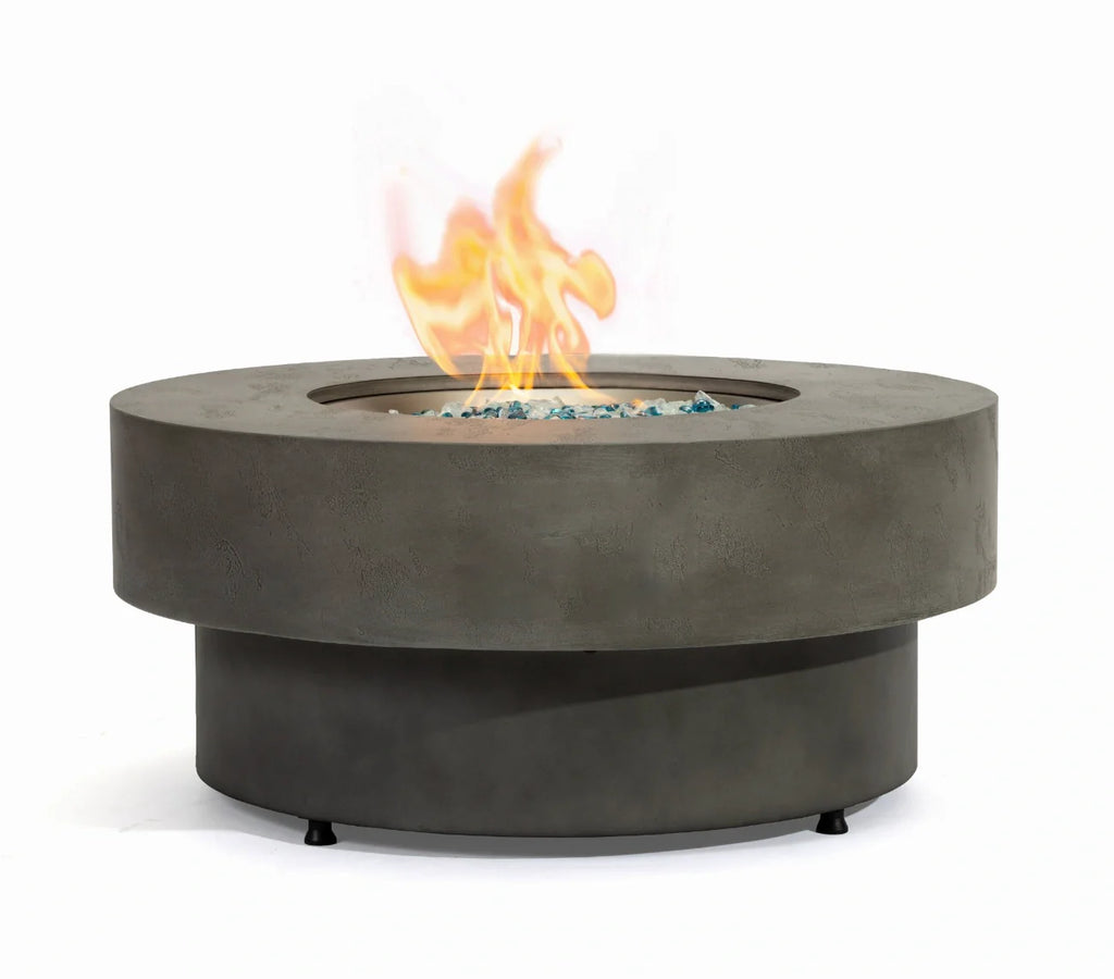 Heatstone Siena 33” Round Concrete Fire Pit – Propane Gas