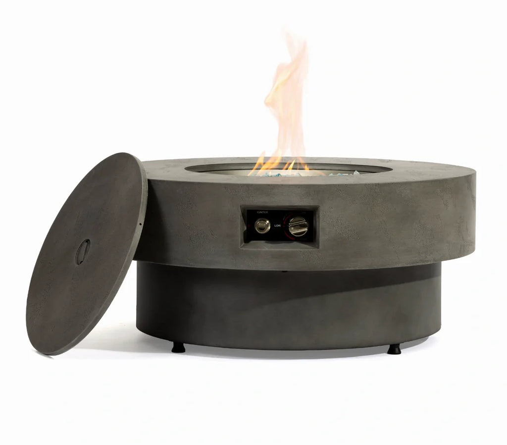 Heatstone Siena 33” Round Concrete Fire Pit – Propane Gas