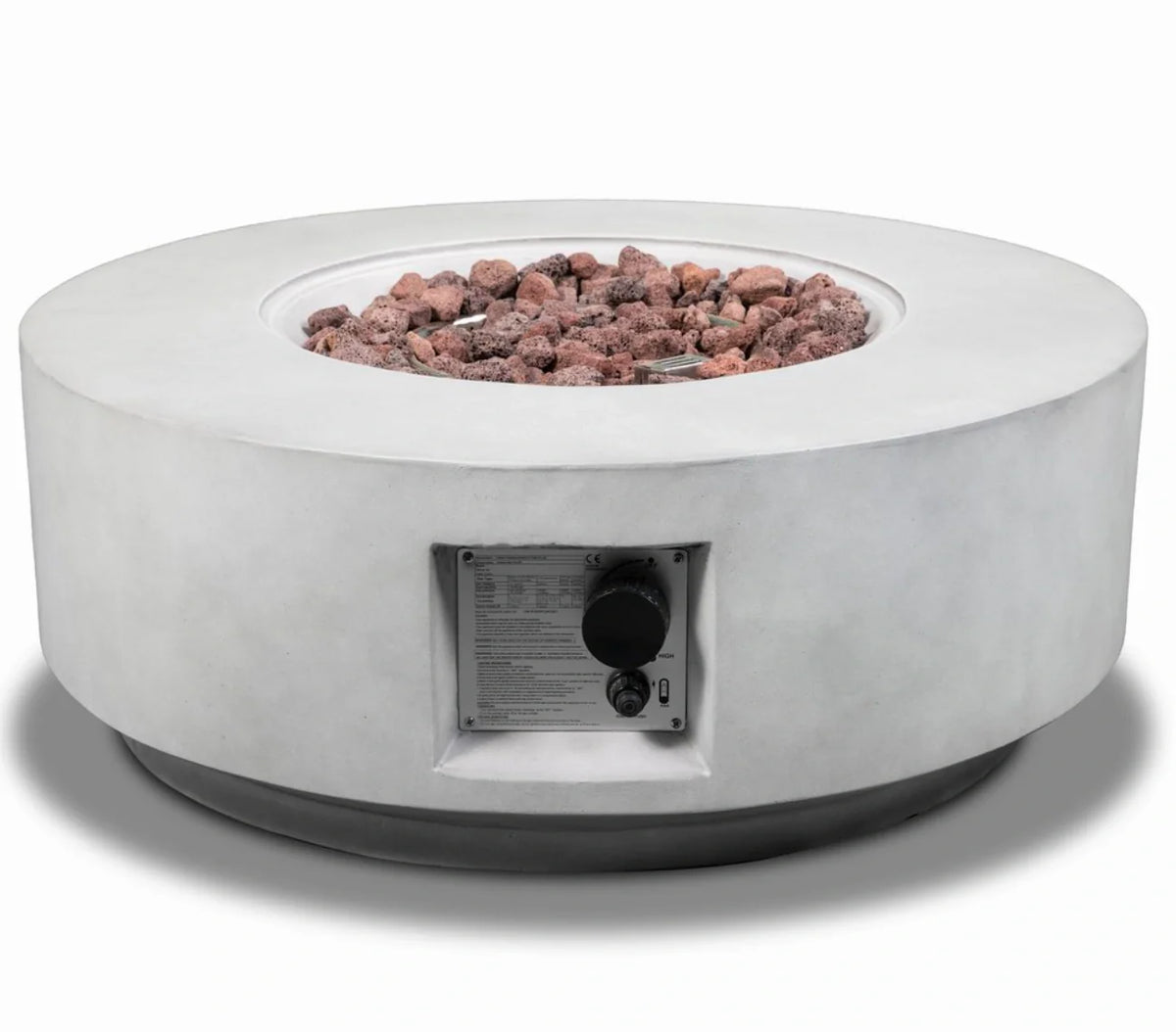Heatstone Aura 30” Round Concrete Fire Pit – Propane Gas