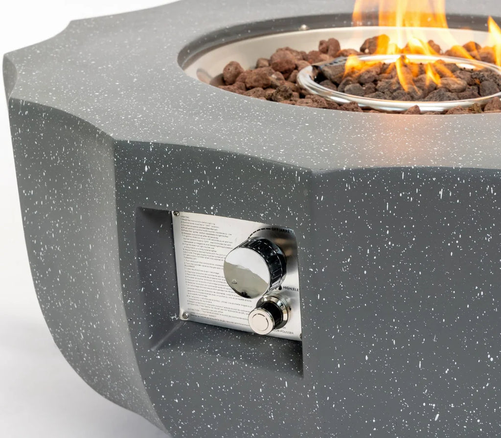 Heatstone Halo 36” Round Concrete Fire Pit – Propane Gas