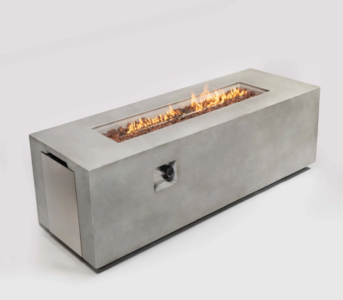 Heatstone Everest 70” Concrete Fire Pit Table – 60,000 BTU Propane Gas