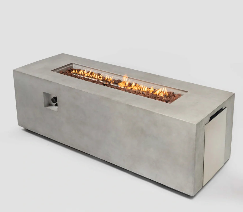 Heatstone Everest 70” Concrete Fire Pit Table – 60,000 BTU Propane Gas
