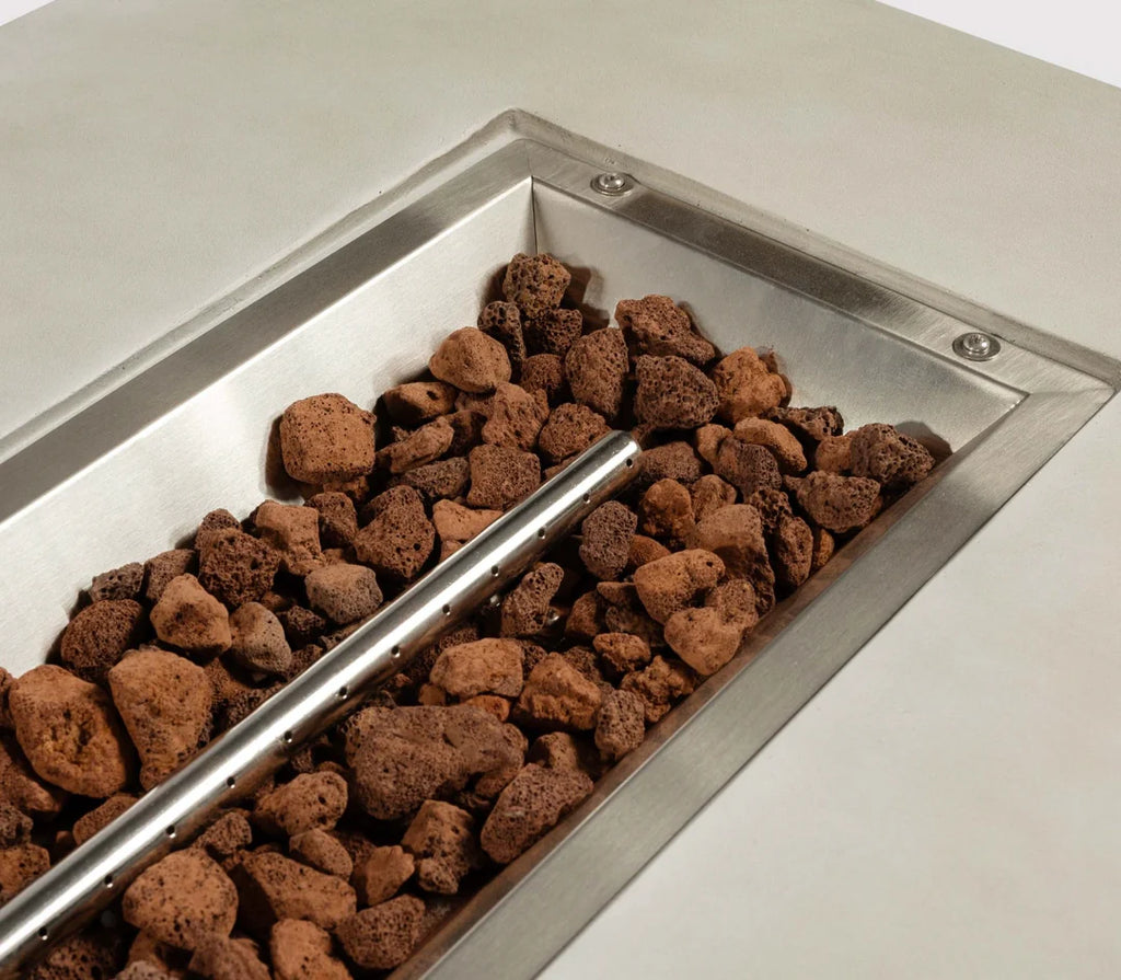 Heatstone Avalon 60” Concrete Fire Pit Table – 65,000 BTU Outdoor Gas