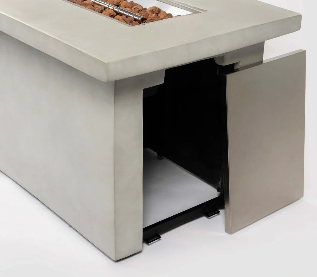 Heatstone Avalon 60” Concrete Fire Pit Table – 65,000 BTU Outdoor Gas
