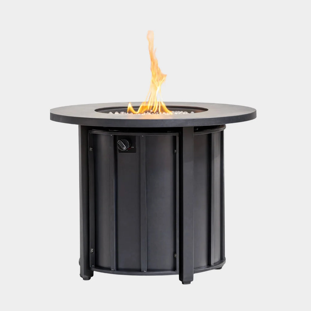 Heatstone Aspen 30” Wood Grain Fire Pit Table – Propane Gas