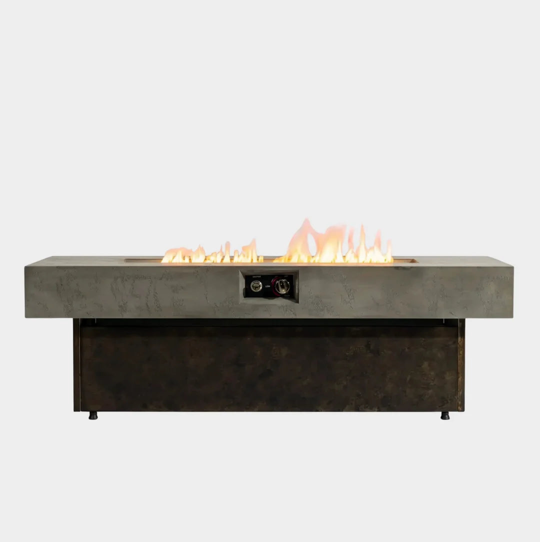 Heatstone Atlas 55” Concrete Fire Pit Table – Propane Gas 50,000 BTU