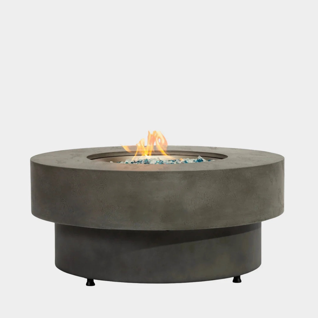 Heatstone Siena 33” Round Concrete Fire Pit – Propane Gas
