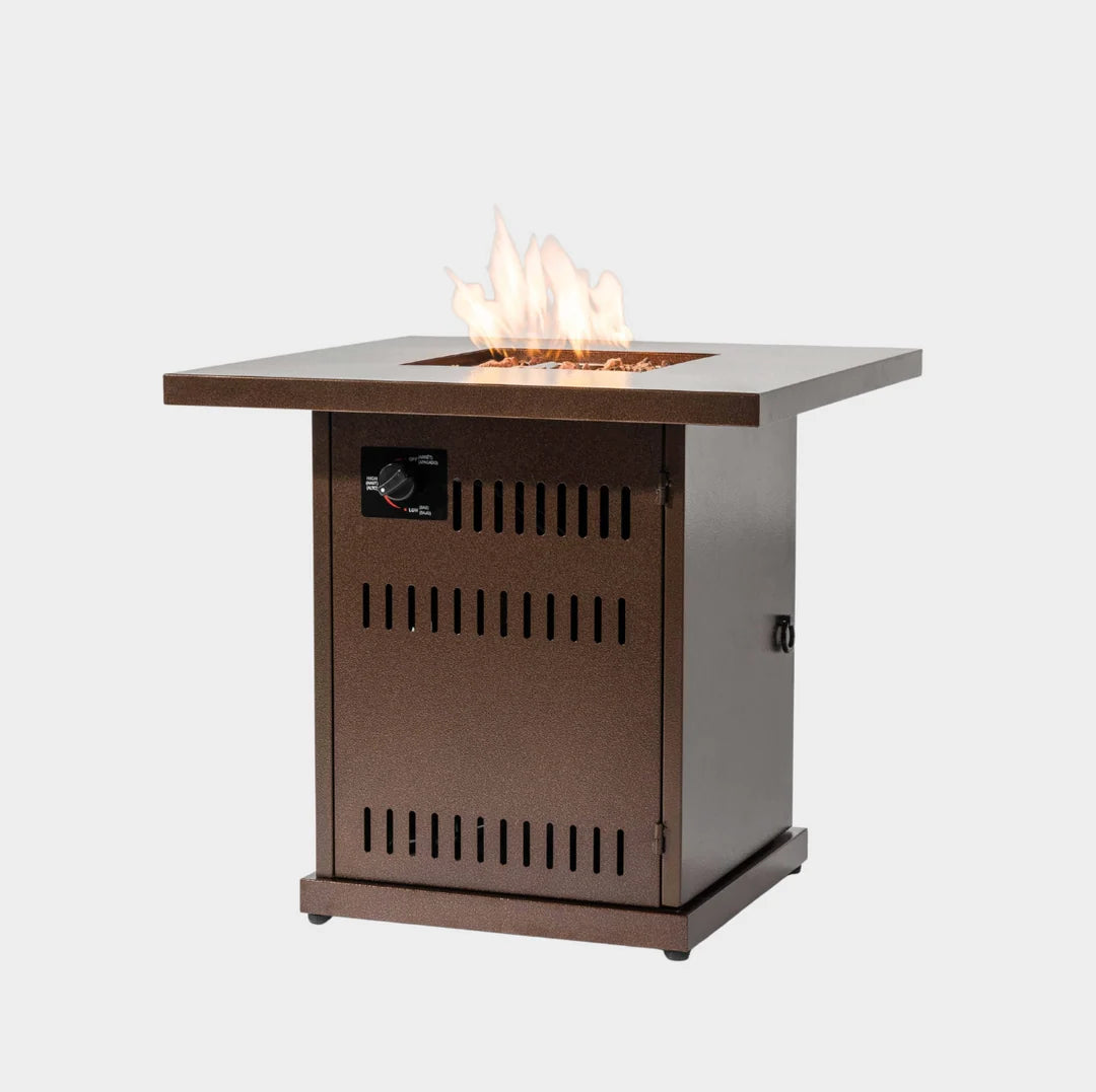 Heatstone Ridge 27" Steel Fire Pit Table – 50,000 BTU Outdoor Gas