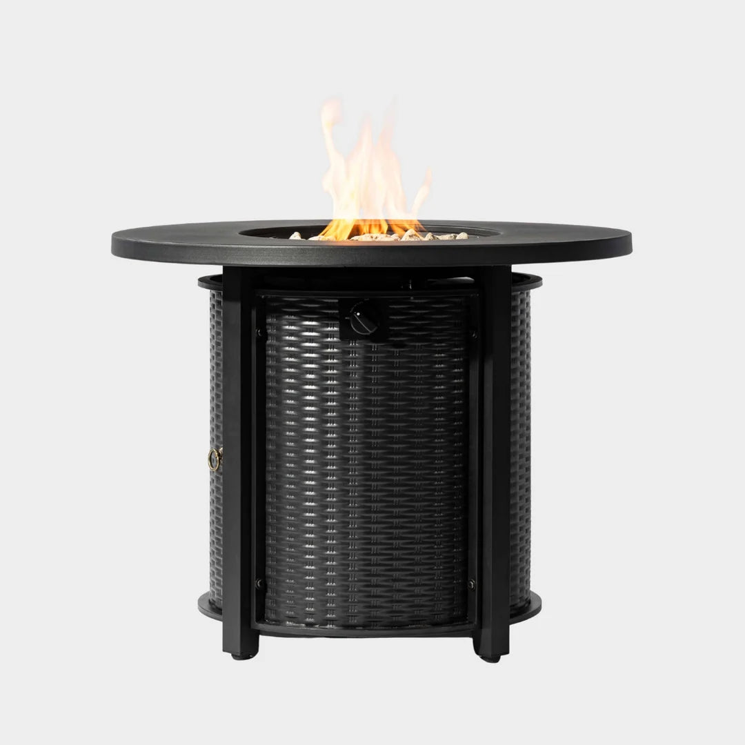 Heatstone Prescott 32" Steel Fire Pit Table – 50,000 BTU Outdoor Gas