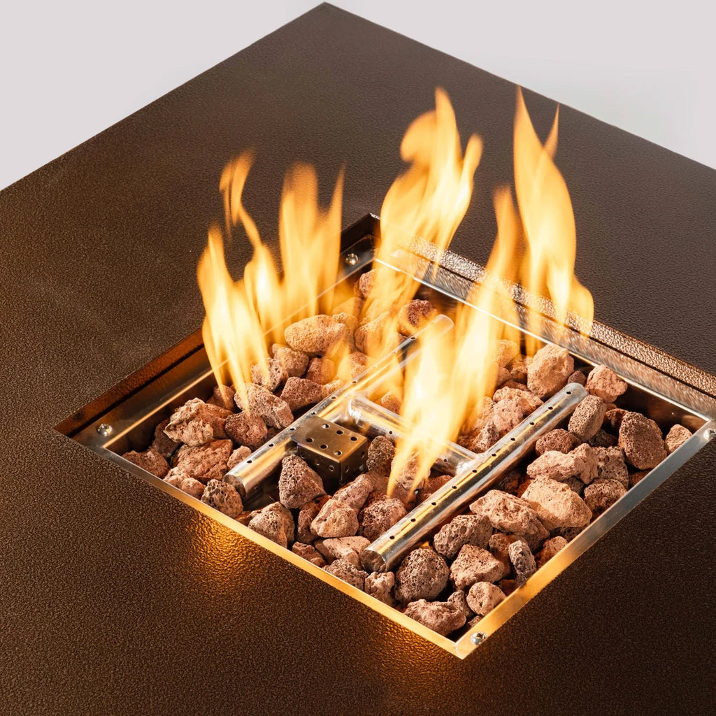 Heatstone Ridge 27" Steel Fire Pit Table – 50,000 BTU Outdoor Gas