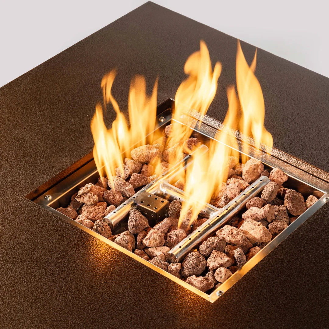 Heatstone Ridge 27" Steel Fire Pit Table – 50,000 BTU Outdoor Gas