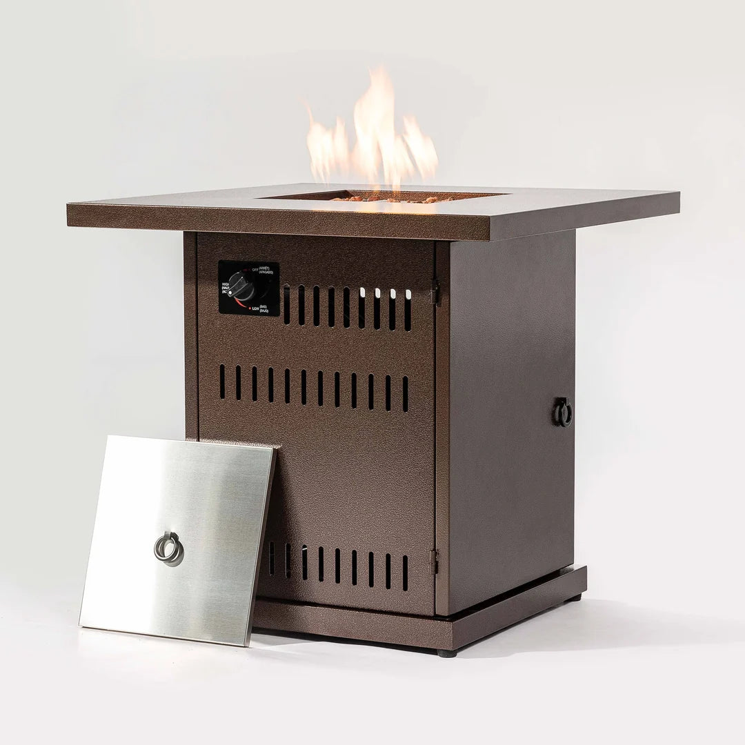 Heatstone Ridge 27" Steel Fire Pit Table – 50,000 BTU Outdoor Gas