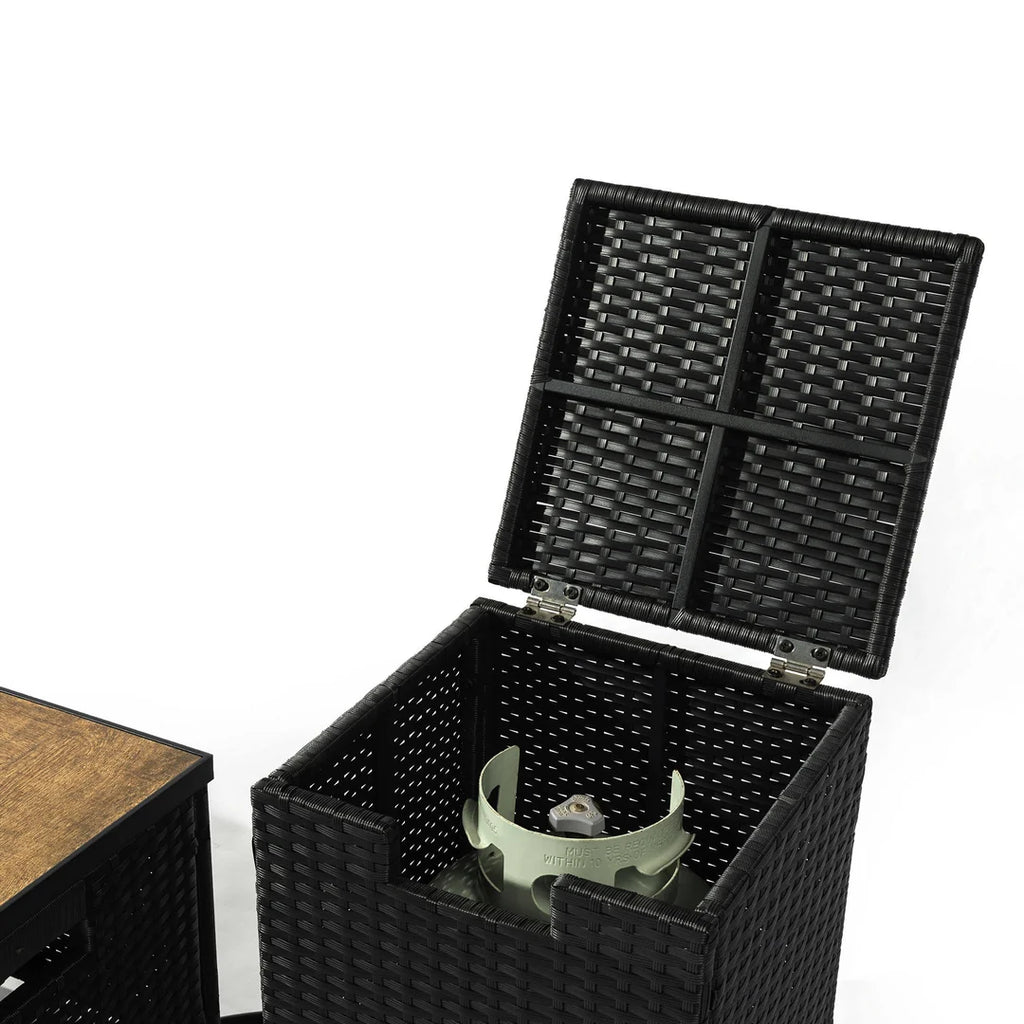Heatstone Belmont 32" Rattan Fire Pit Table – 50,000 BTU Outdoor Gas