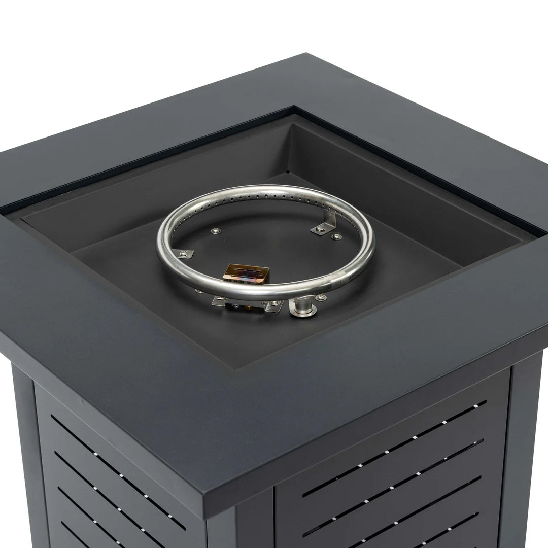 Heatstone Meridian 28" Steel Fire Pit Table – 50,000 BTU Outdoor Gas