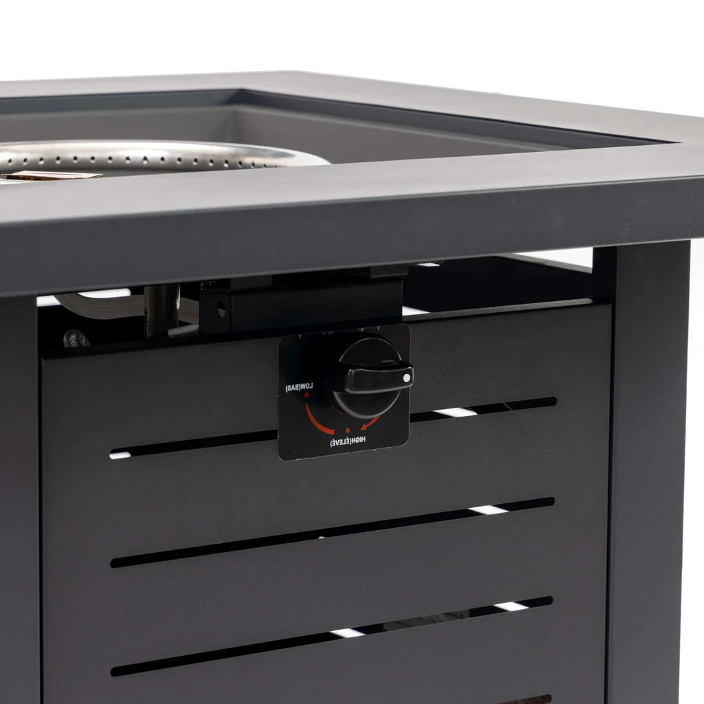 Heatstone Meridian 28" Steel Fire Pit Table – 50,000 BTU Outdoor Gas