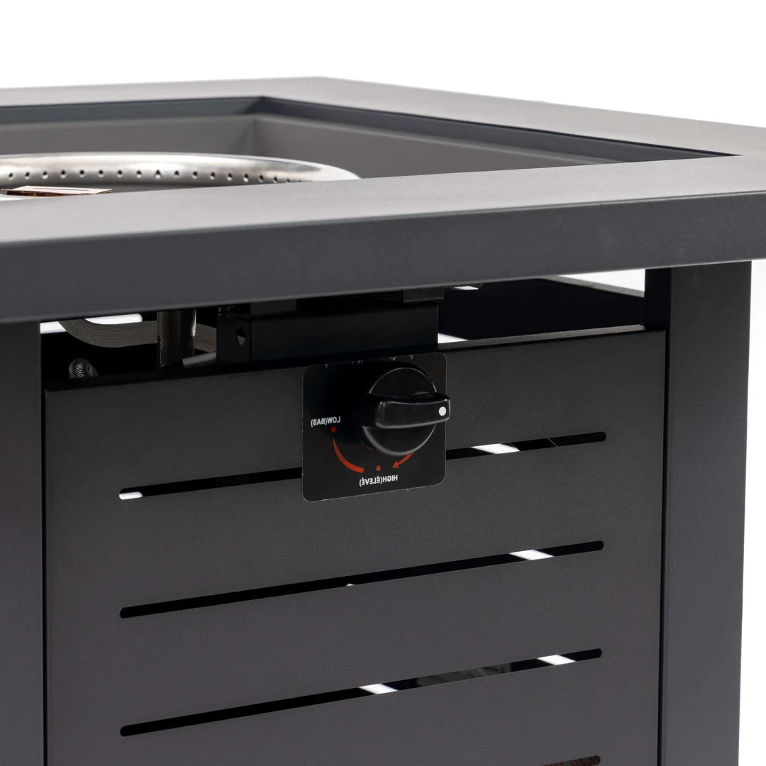 Heatstone Meridian 28" Steel Fire Pit Table – 50,000 BTU Outdoor Gas