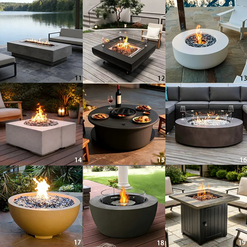 Heatstone Granada square propane fire pit table, view 4