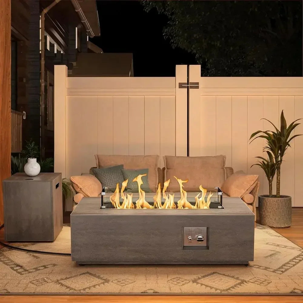 Heatstone Slate 42" rectangular propane fire pit table, view 2
