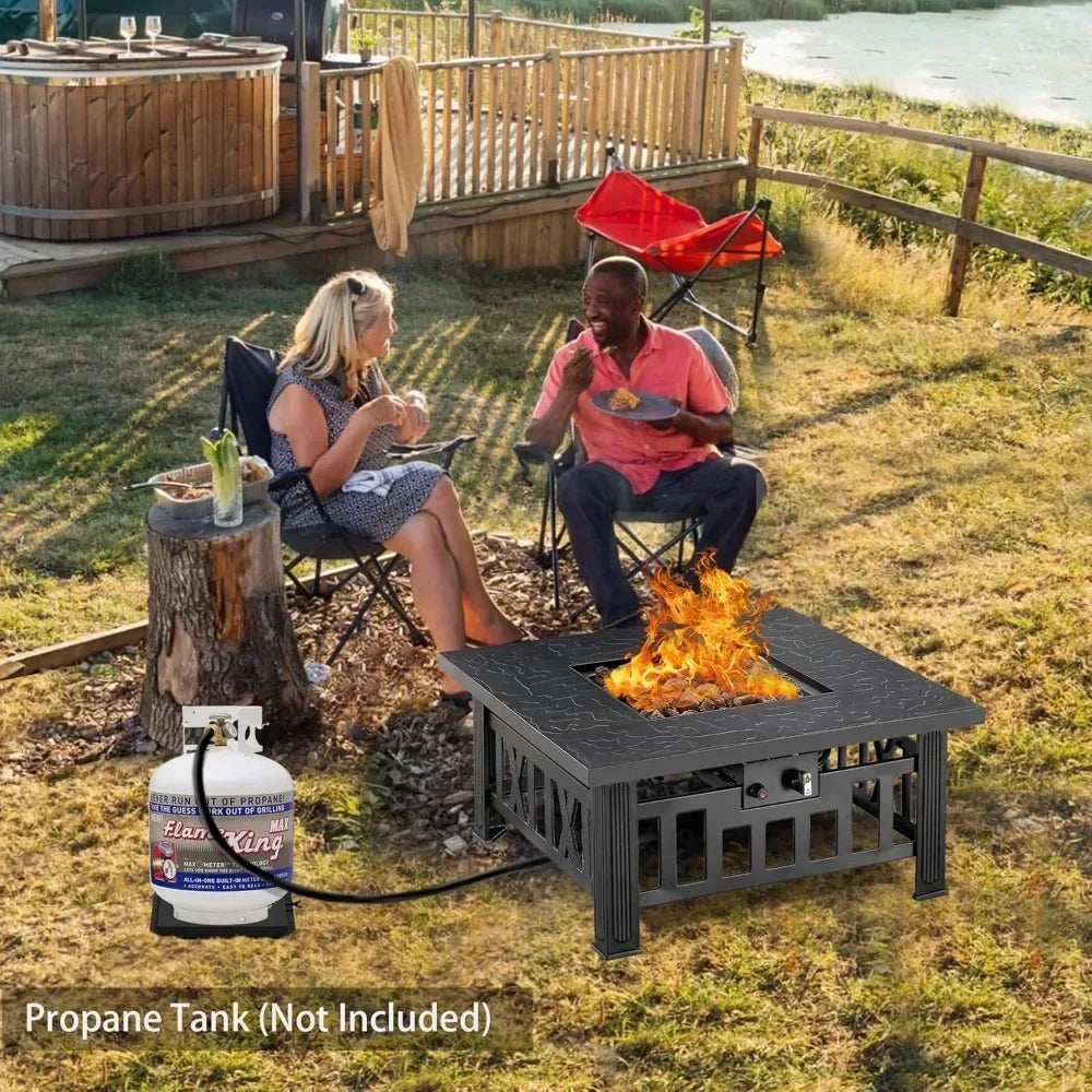 Heatstone Mojave 30" square propane fire pit table, view 4