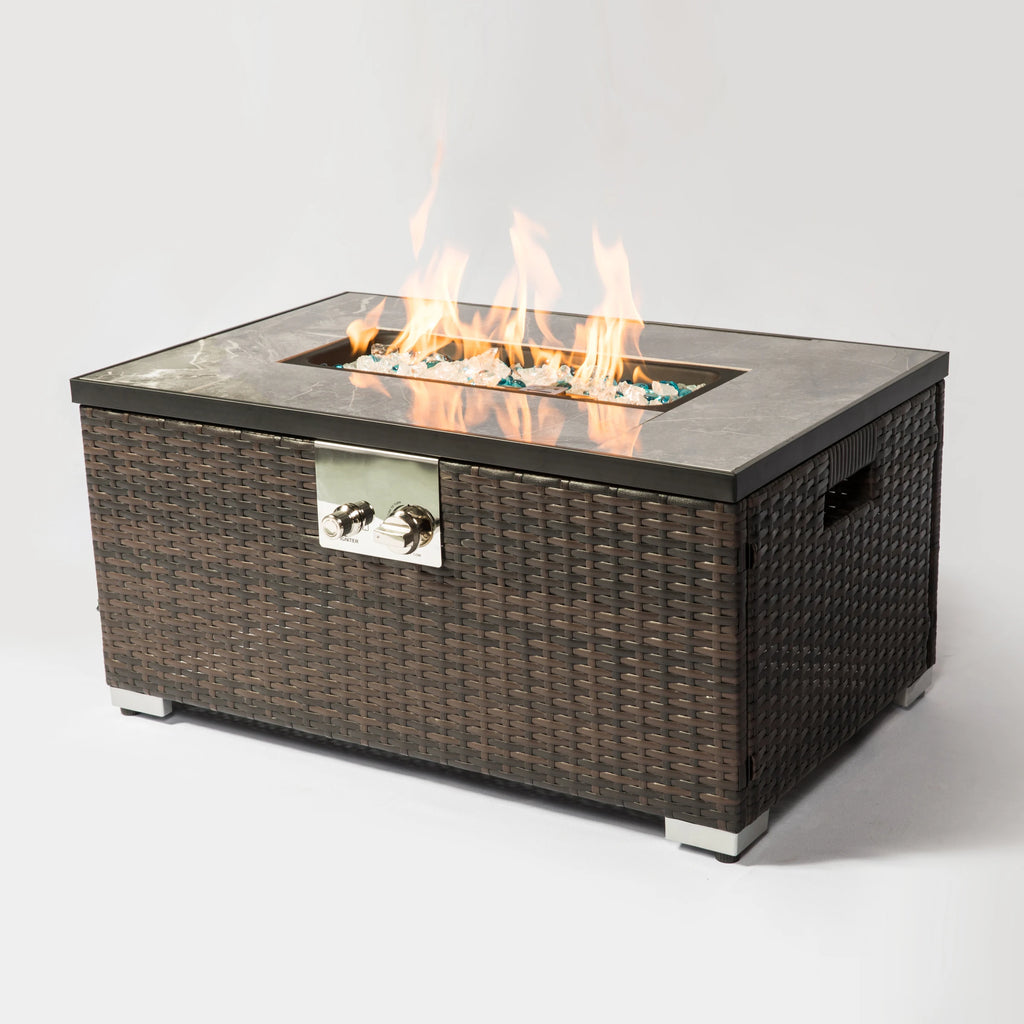 Heatstone Sausalito 32" rectangular propane fire pit table, view 4