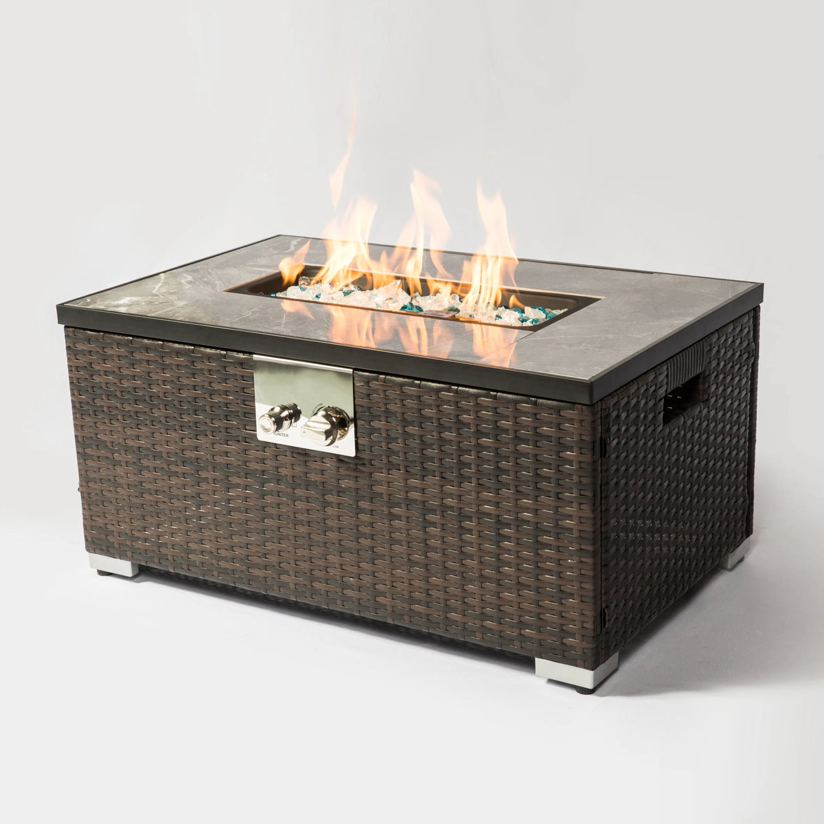 Heatstone Sausalito 32" rectangular propane fire pit table, view 4