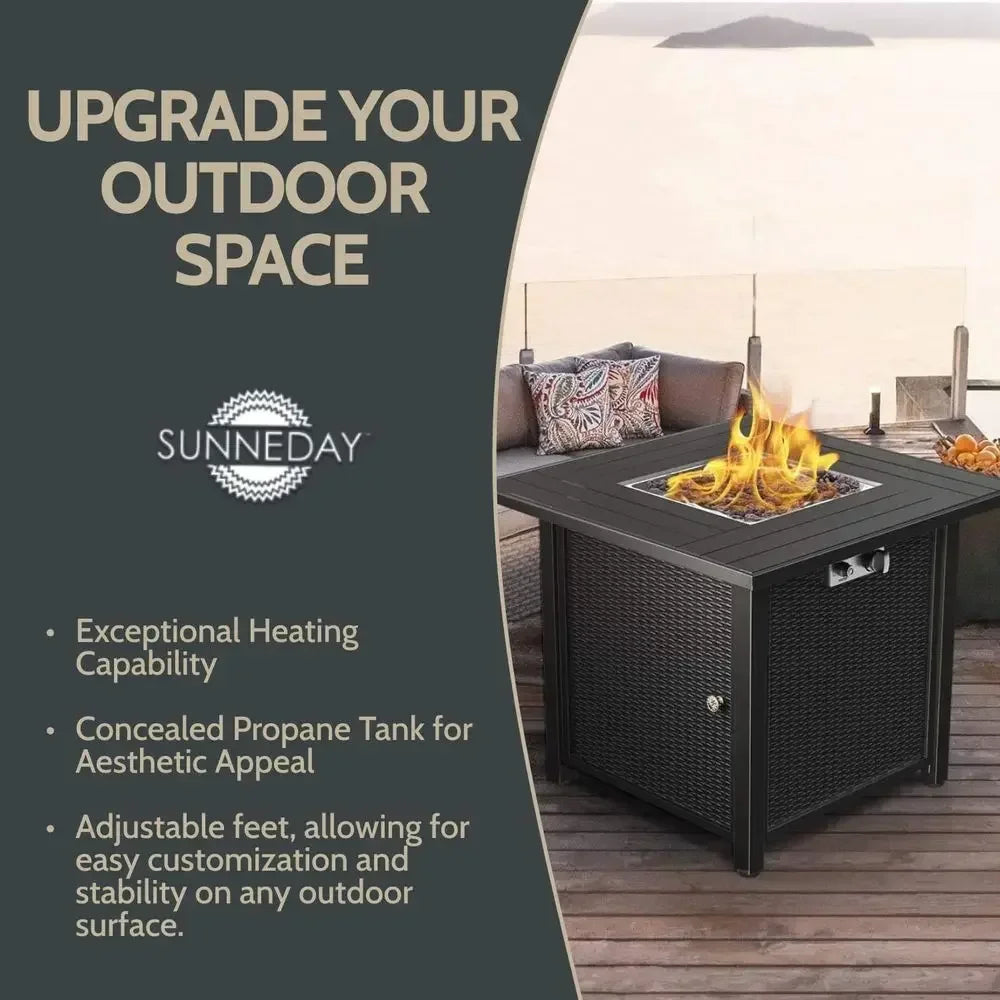 Heatstone Alder 30" square propane fire pit table, view 2