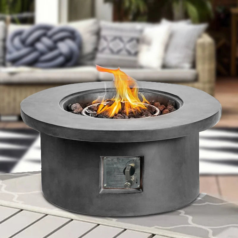 Heatstone Cobble round propane fire pit table, view 2