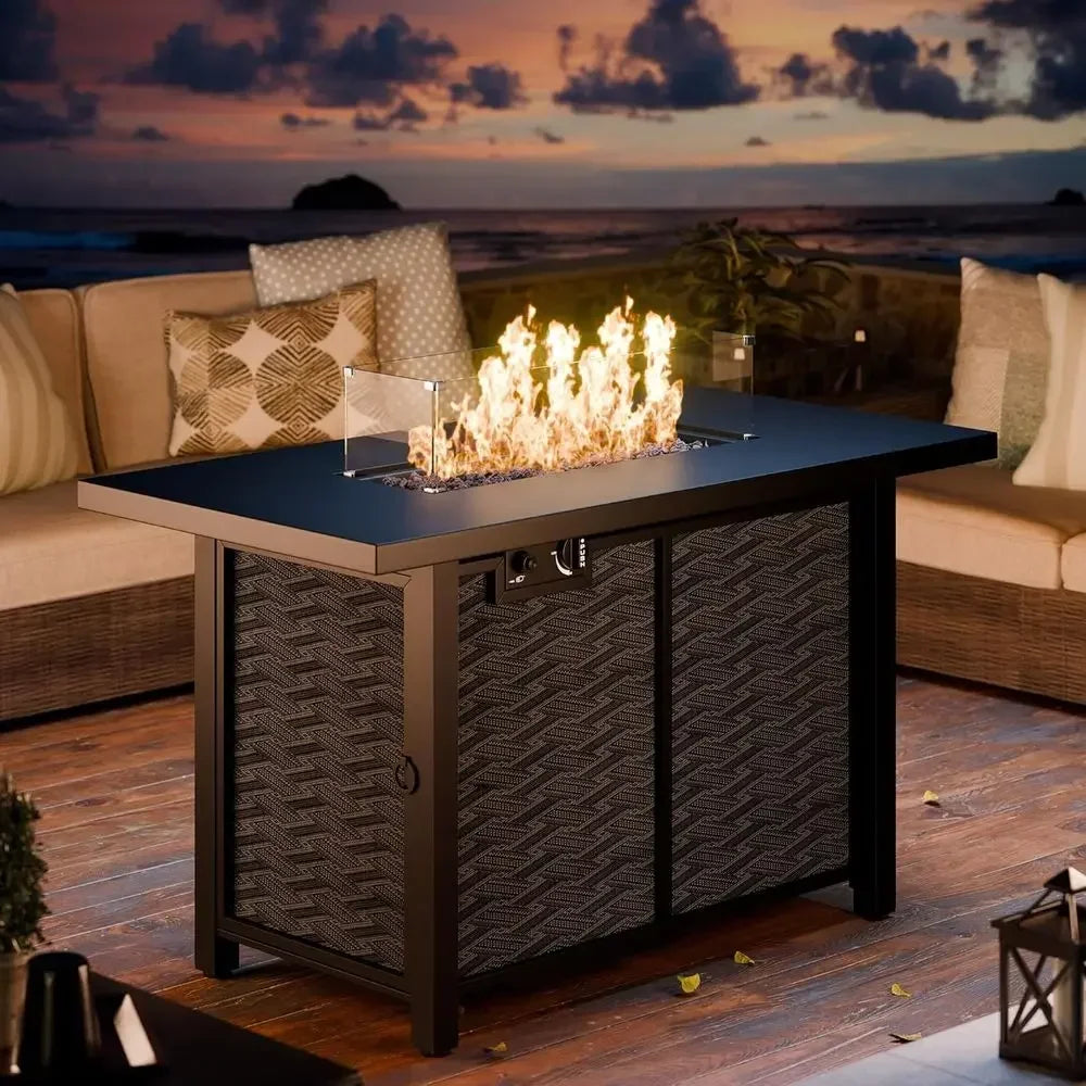 Heatstone Juniper 43" rectangular propane fire pit table, view 3