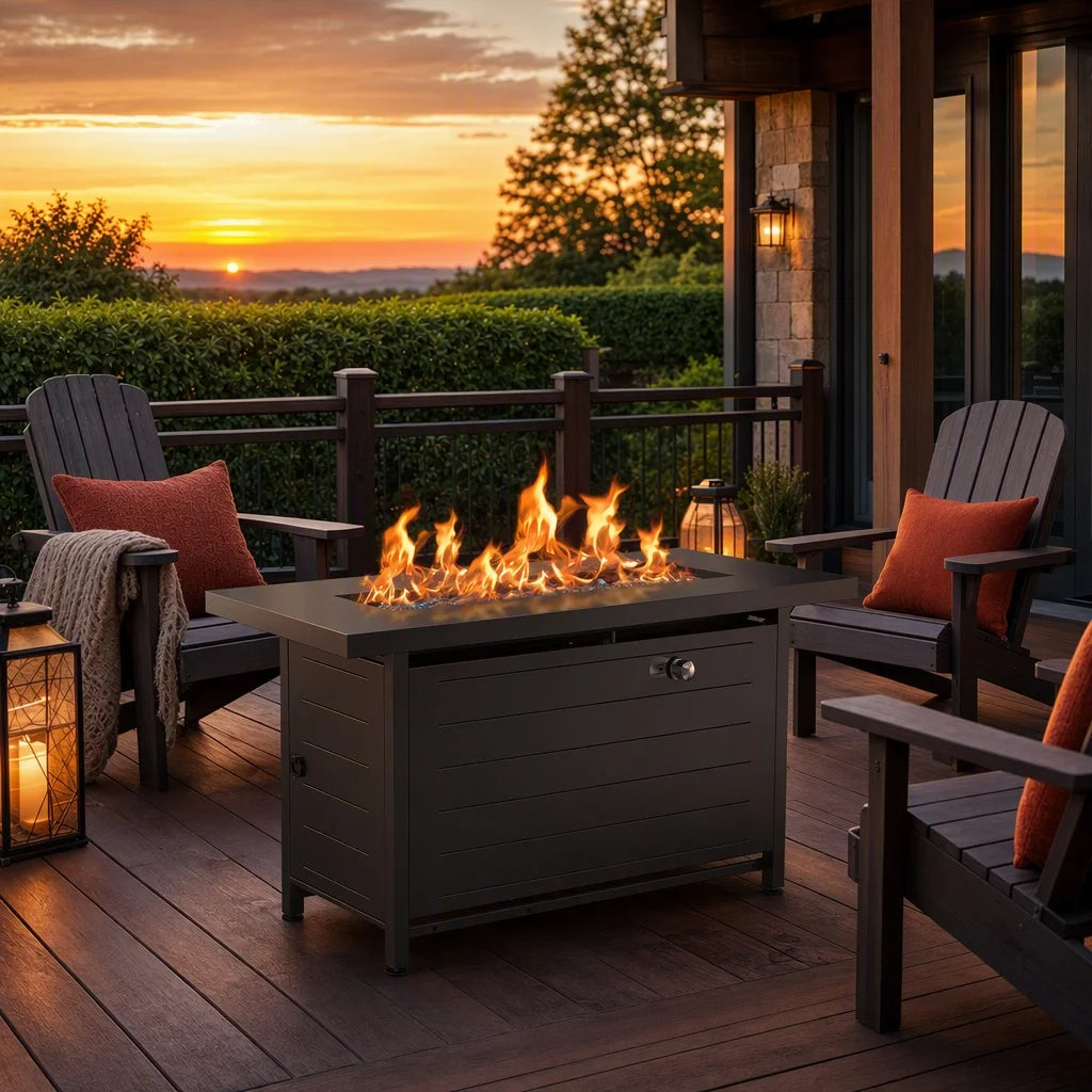 Heatstone Ventura 43" rectangular propane fire pit table, view 3