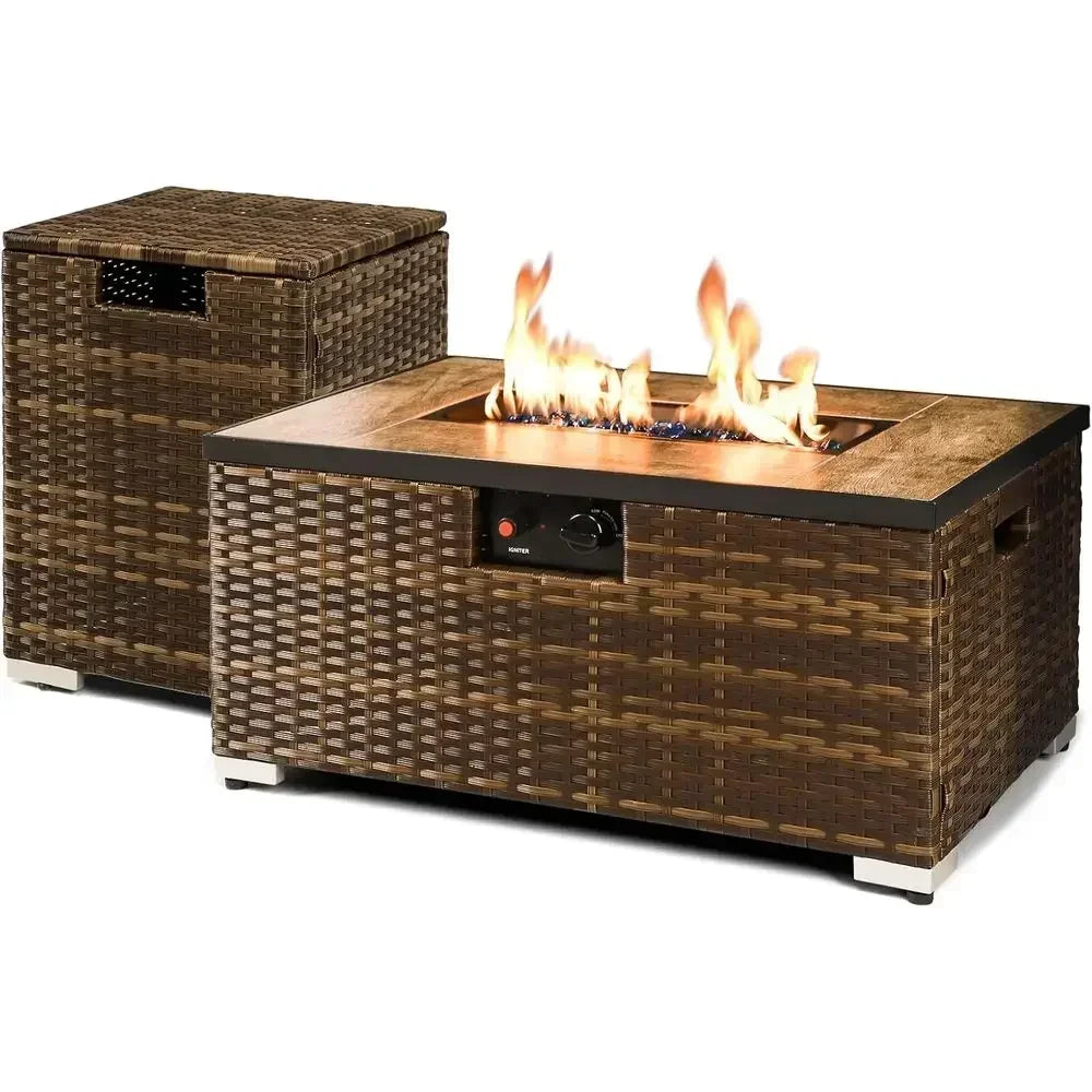 Heatstone Napa 32" rectangular propane fire pit table, view 1