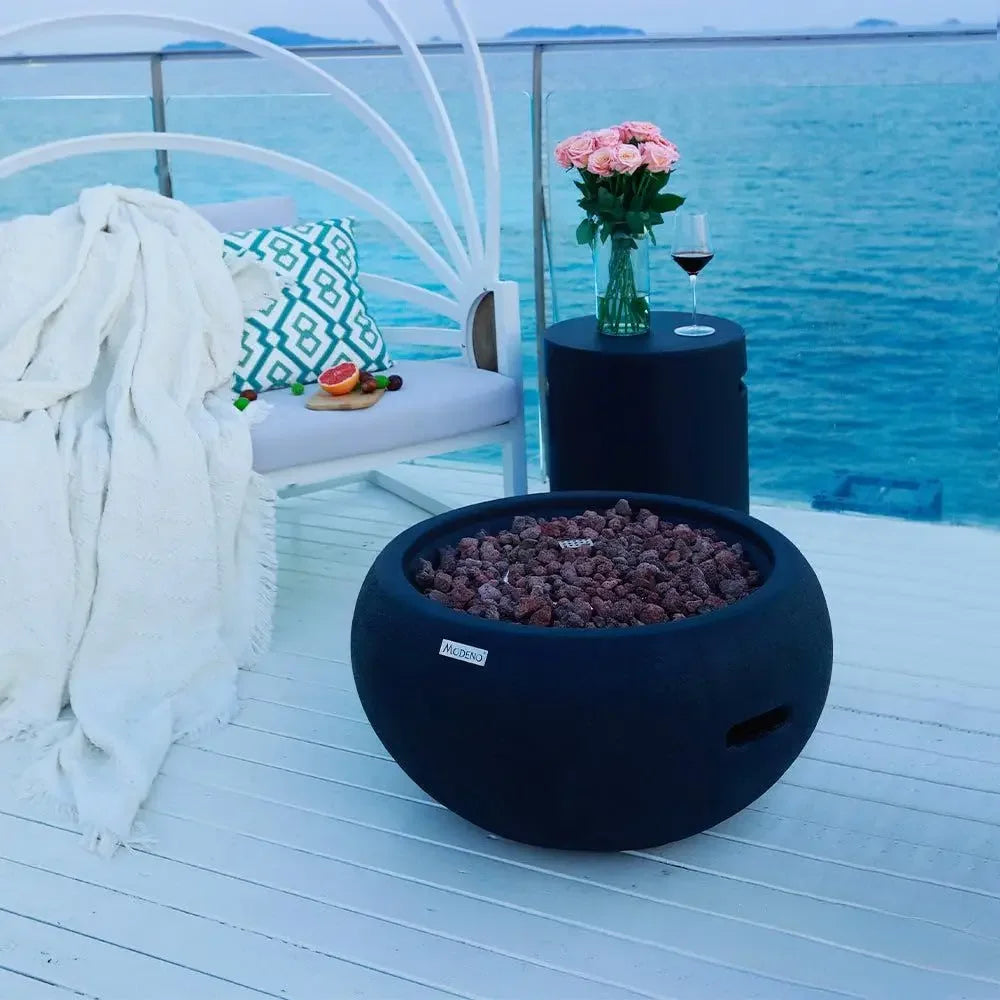 Heatstone Kiln 27" round propane fire pit table, view 6