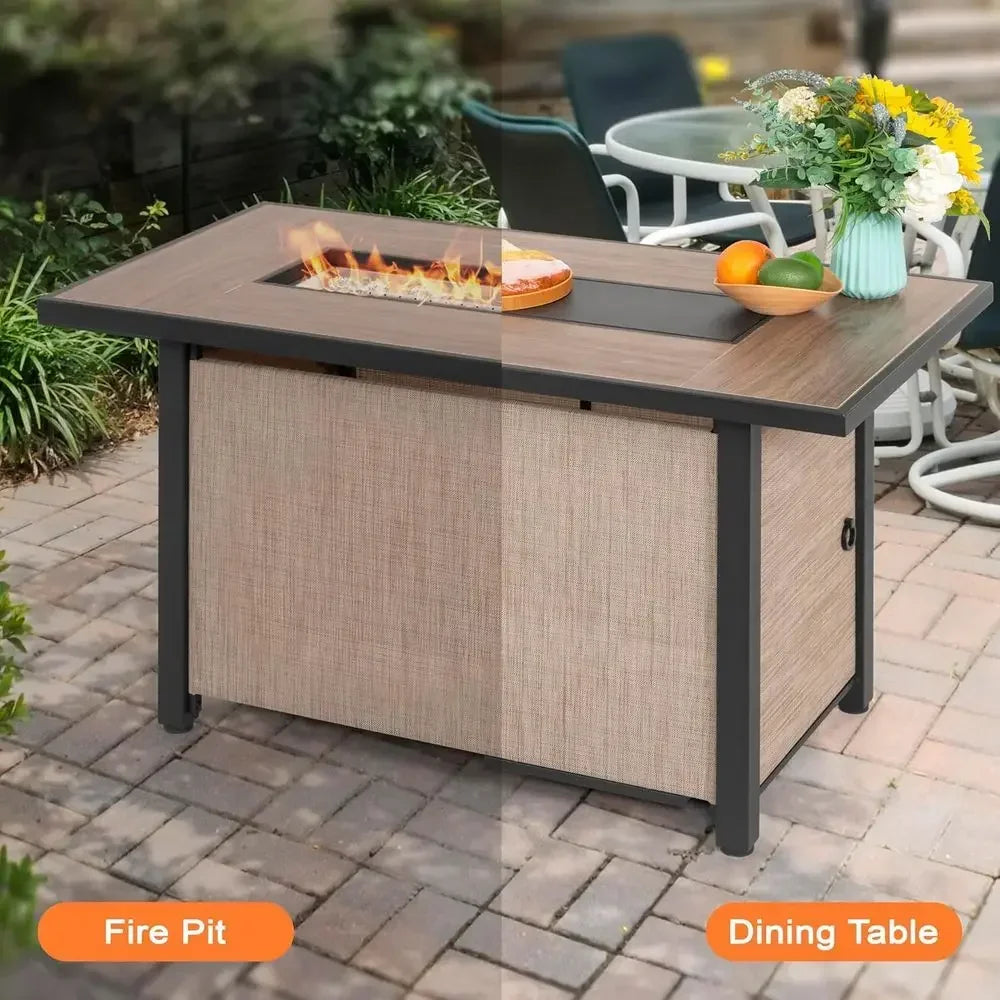 Heatstone Carmel rectangular propane fire pit table, view 3