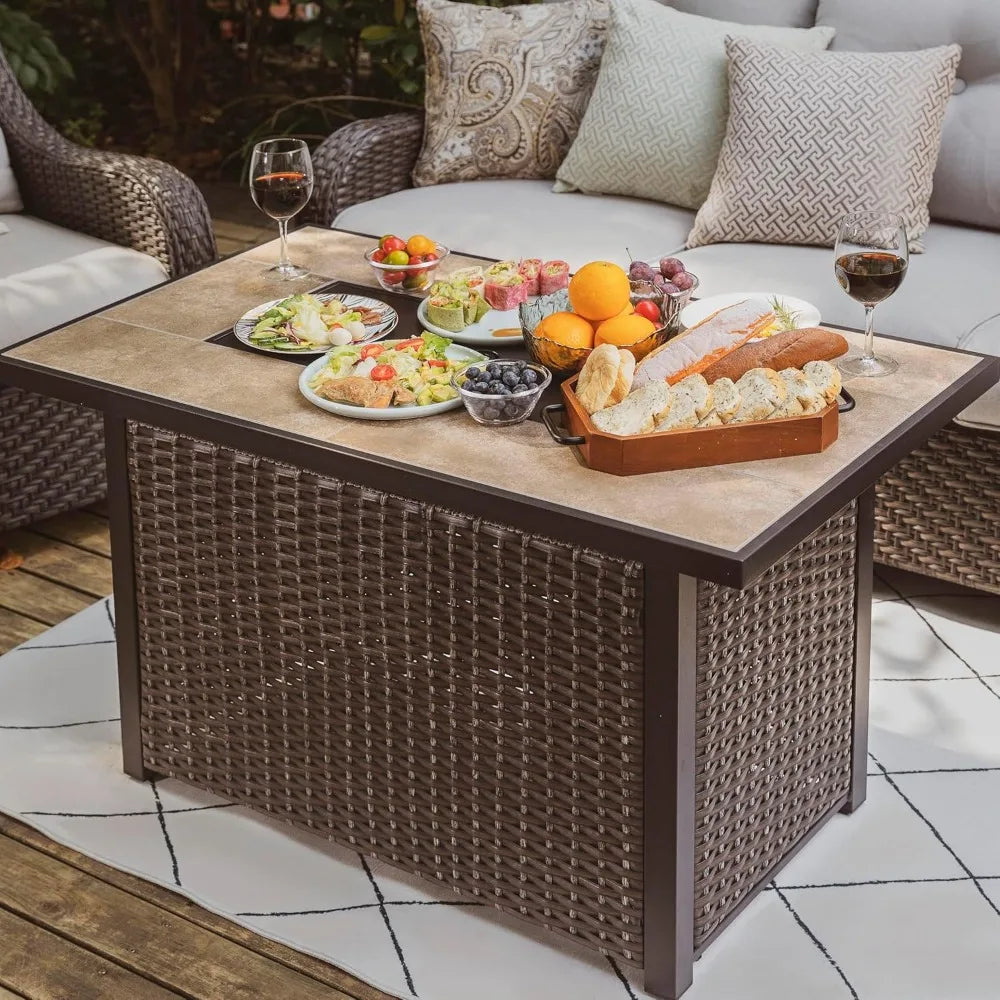 Heatstone Avila rectangular propane fire pit table, view 3
