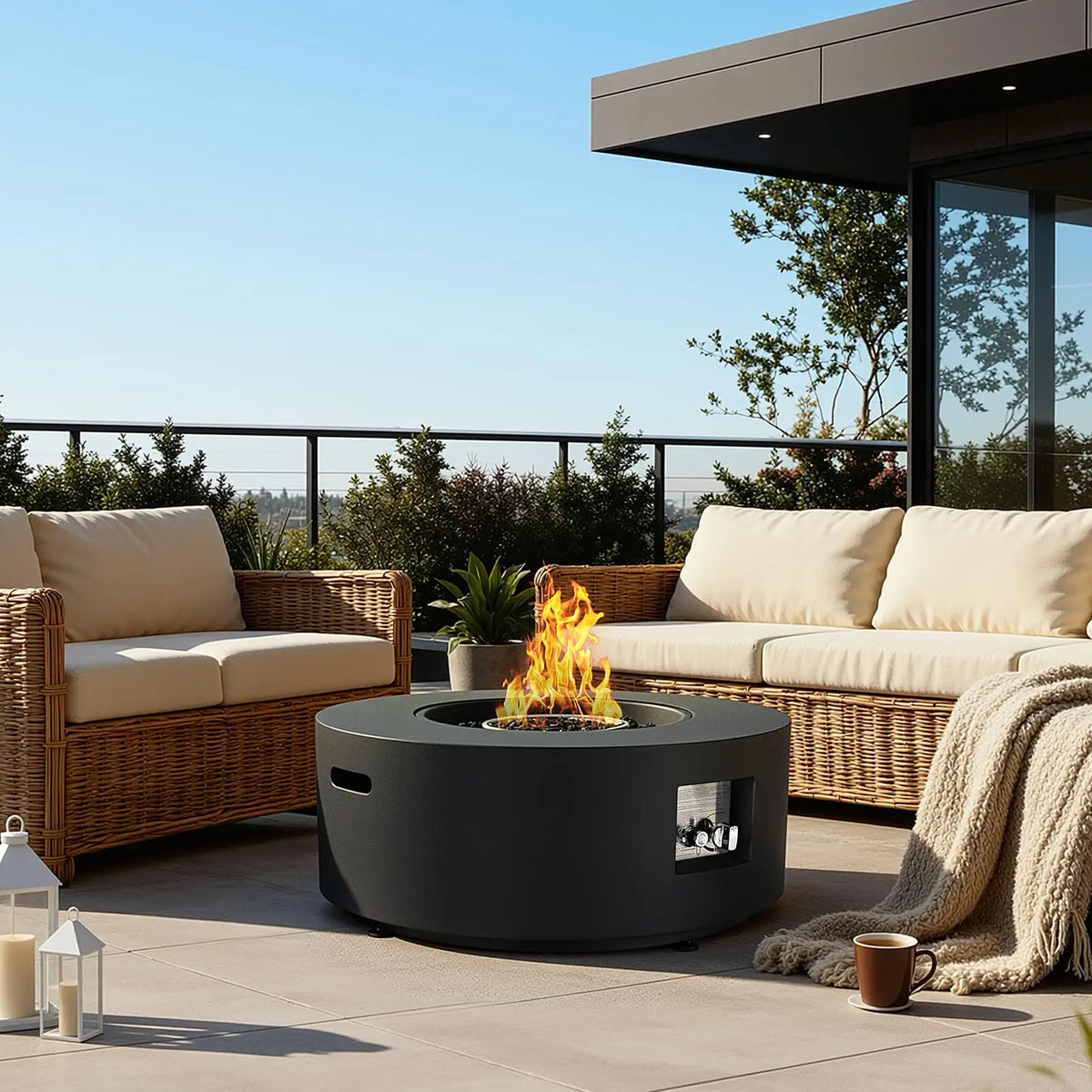 Heatstone Malibu 30" round propane fire pit table, view 5