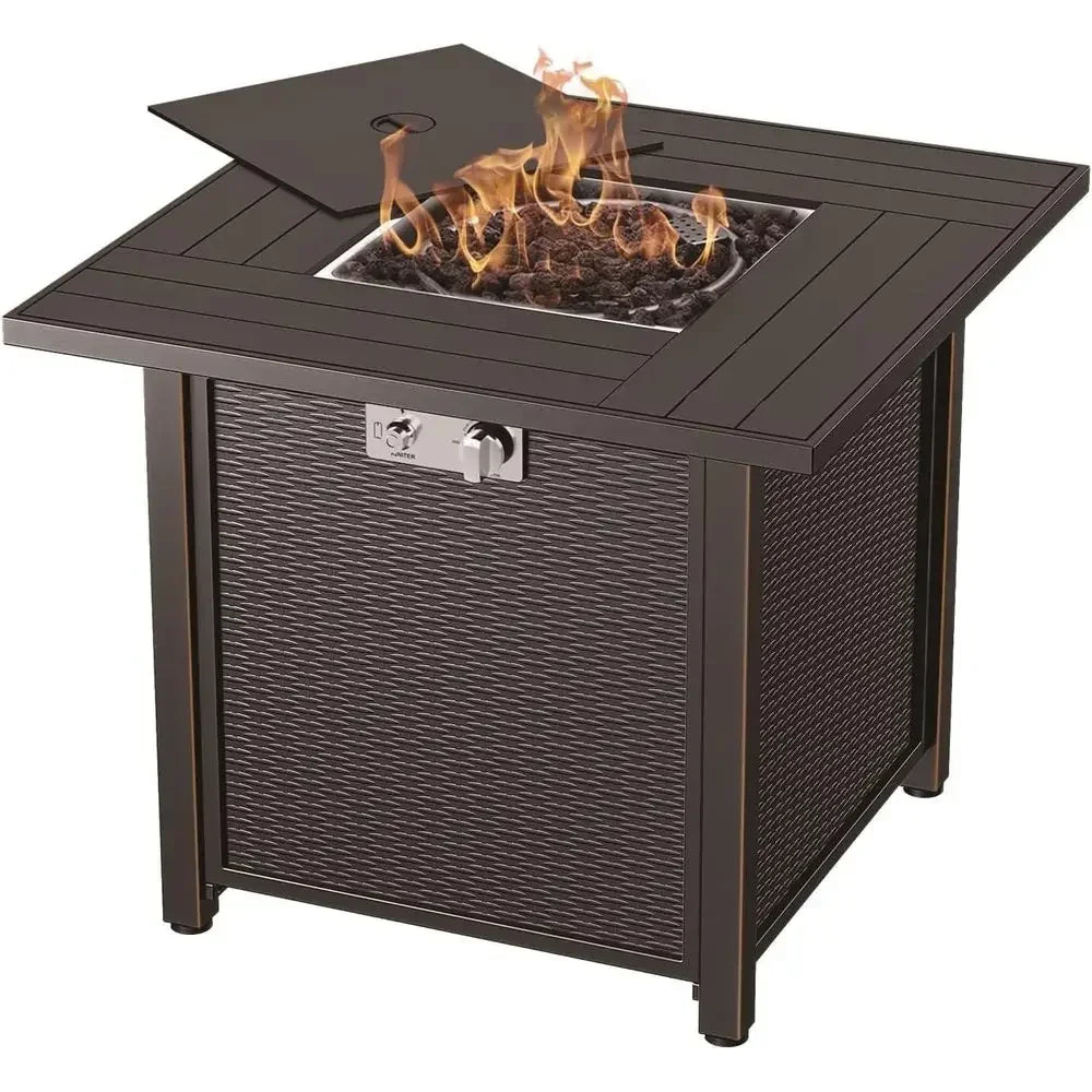 Heatstone Alder 30" square propane fire pit table, view 1