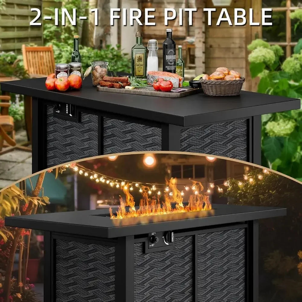 Heatstone Juniper 43" rectangular propane fire pit table, view 6