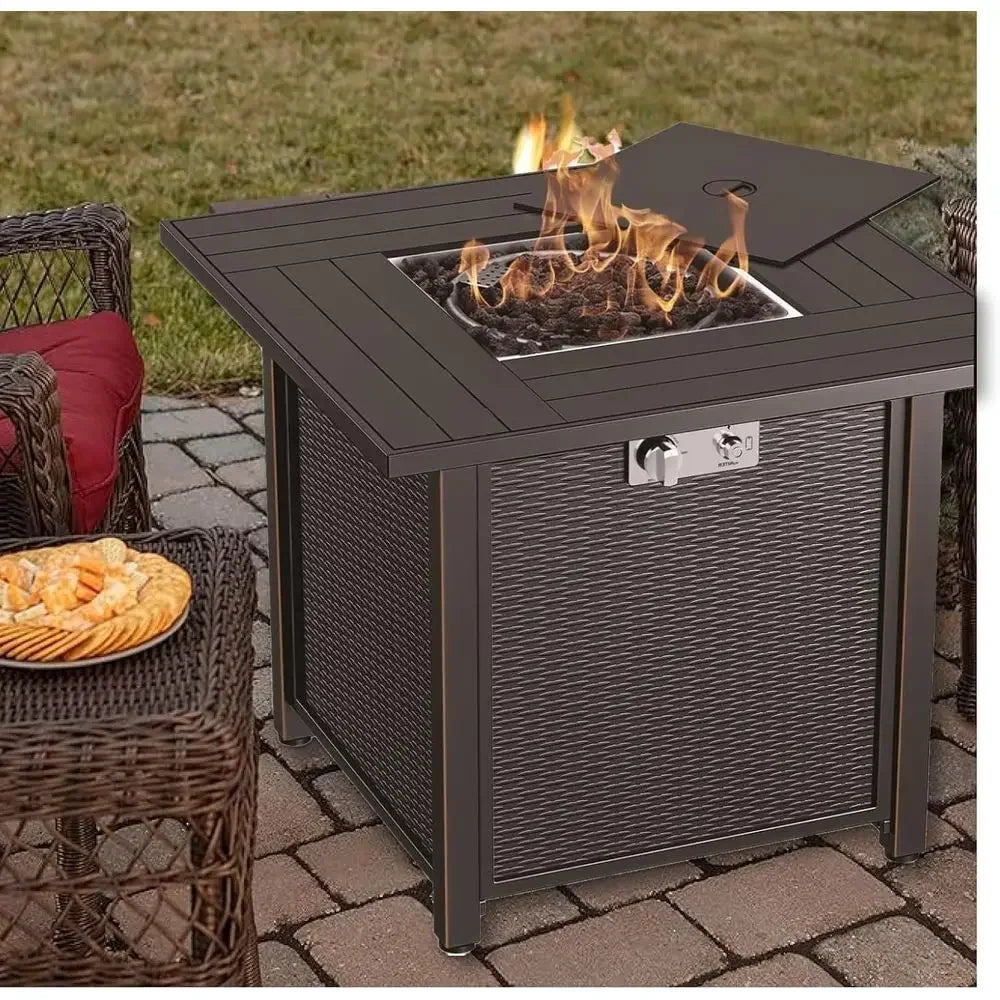 Heatstone Alder 30" square propane fire pit table, view 5