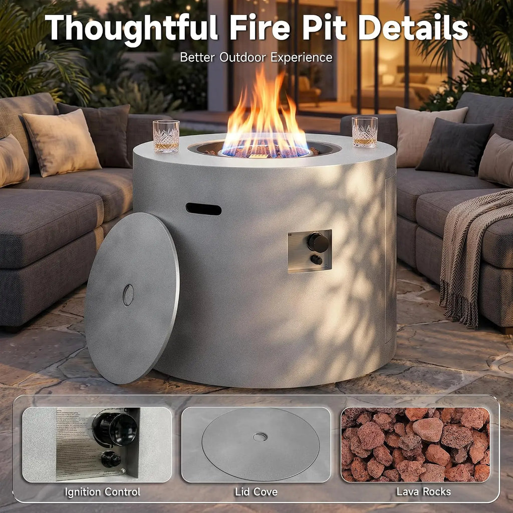 Heatstone Cove 32" round propane fire pit table, view 5