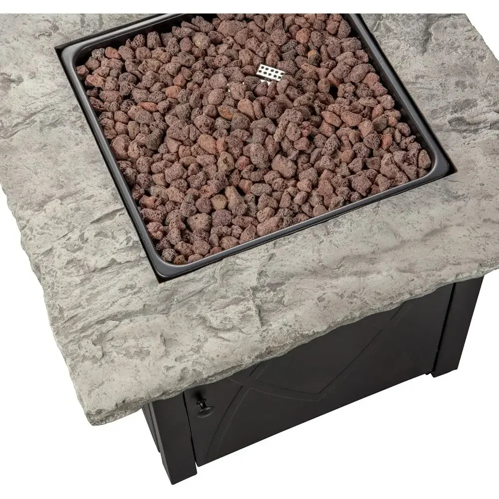 Heatstone Granite 30" square propane fire pit table, view 2
