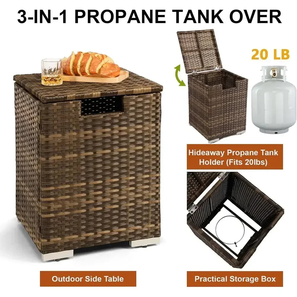 Heatstone Napa 32" rectangular propane fire pit table, view 5