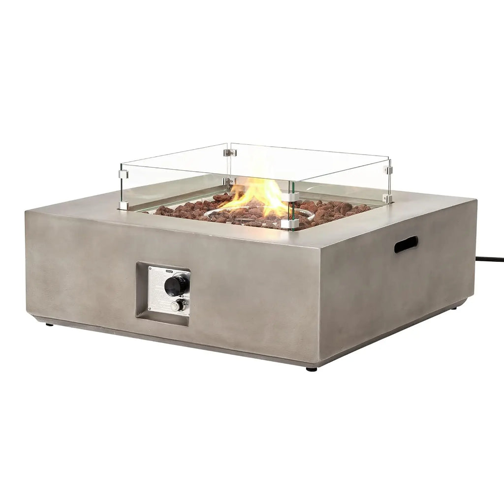 Heatstone Quarry 35" square propane fire pit table, view 1